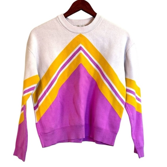 Paris Atelier & Other Stories Orange, Pink, and Yellow Crew Neck Sweater - Picture 1 of 11